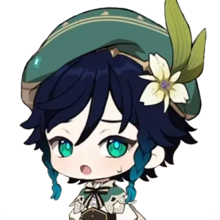 😥 Venti Genshin Impact anime, jogo, venti, genshin impact, fofo telegram sticker