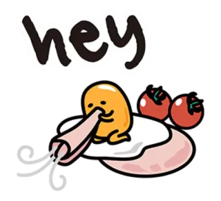😤 Gudetama hey gudetama, ovo preguiçoso, desenho animado, ovo, fofo, presunto, tomate telegram sticker