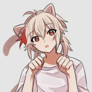 😽 Kaedehara Kazuha Genshin Impact 动漫, 猫耳, 原神, 枫原万叶, 可爱, 游戏 telegram sticker