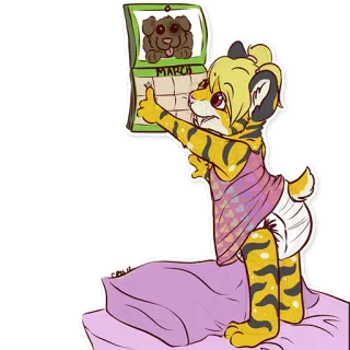 ⭐ MARCH ปฏิทิน, เสือ, ผ้าอ้อม, น่ารัก, การ์ตูน telegram sticker