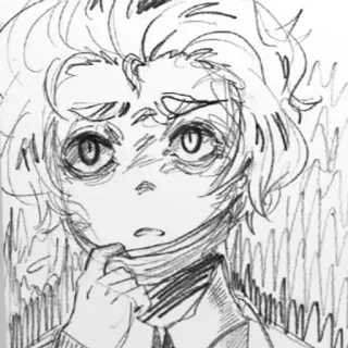 ✂️ Skizze, Zeichnung, Illustration, Porträt, Anime Stil, Manga Stil, Kunst, Charakter telegram sticker