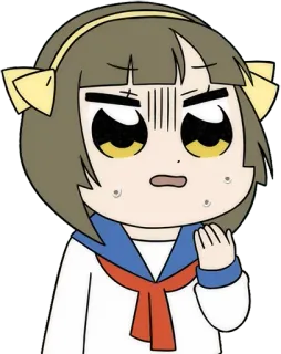😧 anime, manga, cartoon, funny, girl, character, pop team epic telegram sticker