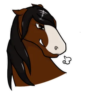 😈 лошадь, животное, мультфильм, лошадиный, коричневый, млекопитающее telegram sticker