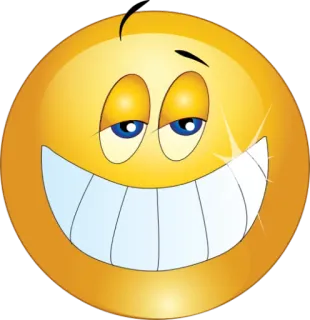 😁 Smiley, Emoticono, Feliz, Cara, Dibujo animado telegram sticker