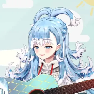 💧 Kobo Kanaeru 动漫, 虚拟主播, Kobo Kanaeru, 可爱, 卡哇伊, 吉他 telegram sticker
