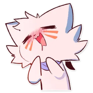 🥴 cat, emoji, cartoon, cute, animal, furry telegram sticker