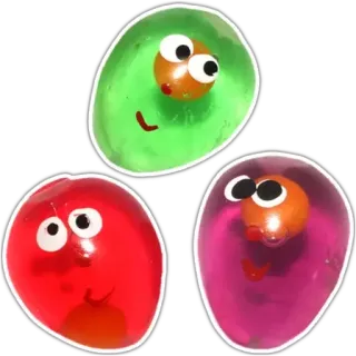 🧿 Macchia, Occhi sporgenti, Colorato, Giocattolo, Gel, Stupido whatsapp sticker