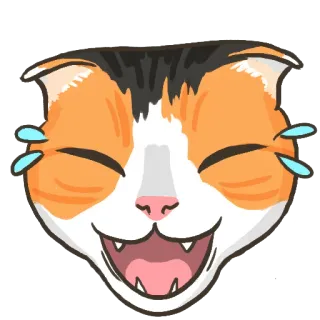 😂 gato, emoji, rindo, alegria, engraçado, meme telegram sticker