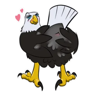 😍 aigle, oiseau, dessin animé, animal telegram sticker