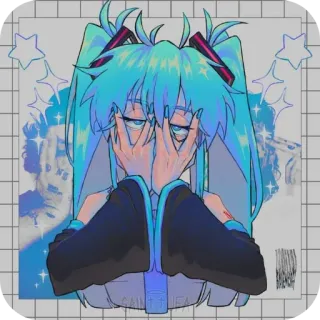 🫣 Hatsune Miku Vocaloid SAINT MIKA telegram sticker