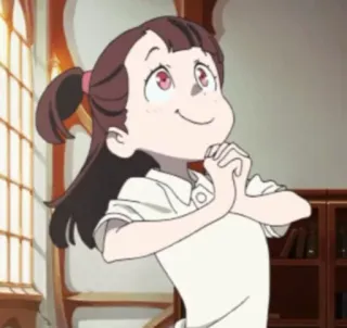 😍 Akko Kagari Little Witch Academia anime, cartone animato, ragazza, little witch academia, akko, kagari, personaggio telegram sticker