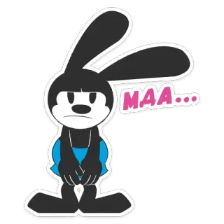 😐 Oswald the Lucky Rabbit MAA... Oswald el Conejo Afortunado, Personaje de dibujos animados, Conejo, Disney, Retro, Vintage telegram sticker