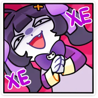 🌟 XE XE อนิเมะ, การ์ตูน, สติกเกอร์, น่ารัก, สีม่วง telegram sticker
