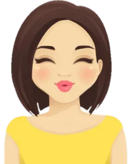 😘 Frau, Gesicht, Mädchen, Person, Cartoon, Sticker, Avatar whatsapp sticker