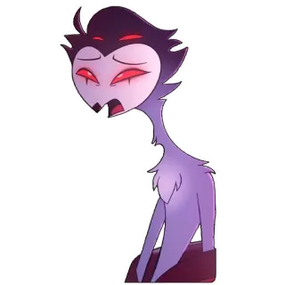 😩 Stolas Helluva Boss burung hantu, pangeran, kartun, iblis, sedih telegram sticker