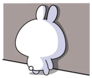 😐 토끼, 만화, 귀여운, 토끼, 동물 telegram sticker