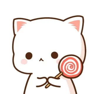 🐱 chat, mignon, sucette, kawaii, animal, autocollant telegram sticker
