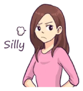 😕 Silly cartoon, woman, angry, silly, expression, annoyed telegram sticker