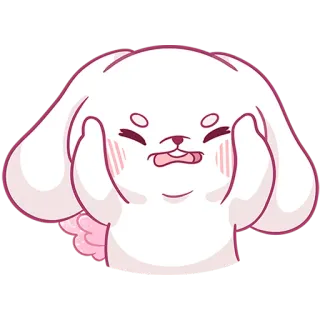 🫣 dog, puppy, cartoon, cute, emoji, funny, meme telegram sticker