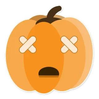 😲 zucca, halloween, emoji, morto, spaventato, adesivo, autunno telegram sticker