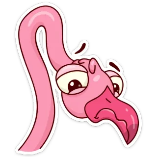 😟 flamingo, traurig, cartoon, vogel, rosa, sticker telegram sticker