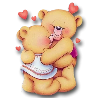 ☹️ ours, amour, câlin, mignon, dessin animé, coeur telegram sticker