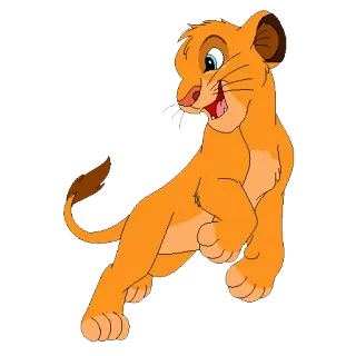 🦁 Simba The Lion King leone, cucciolo, cartone animato, Disney, animale whatsapp sticker
