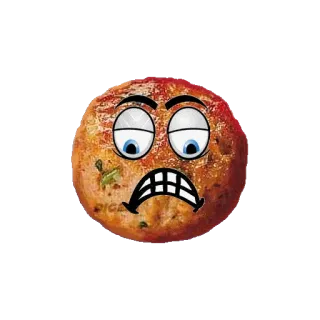 ☹️ almôndega, desenho animado, comida, engraçado, expressão telegram sticker