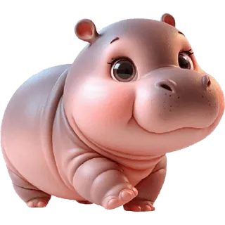 🚶‍♀ 하마, 동물, 귀여운, 만화, 포유류, 야생 동물 telegram sticker