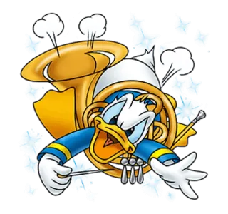 😤 Donald Duck cartoni animati, Disney, Paperino, musica, strumento, animazione telegram sticker