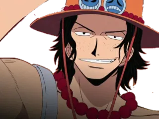 😬 Portgas D. Ace One Piece Anime, One Piece, Portgas D. Ace, Ace pugno di fuoco, Pirata, Personaggio anime telegram sticker