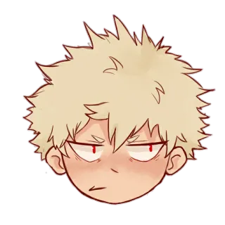 😒 Bakugo Katsuki My Hero Academia Anime, Manga, Fanart, Sticker, My Hero Academia whatsapp sticker