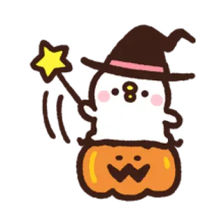 🎩 geist, halloween, kürbis, hexe, süß, aufkleber, cartoon telegram sticker