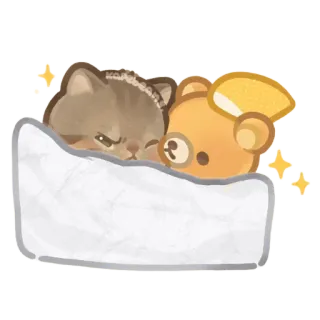 ✨ kucing, beruang, imut, tidur, kawaii, hewan, kartun whatsapp sticker