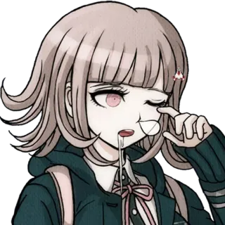 😪 Chiaki Nanami Danganronpa anime, girl, character, cute, game telegram sticker