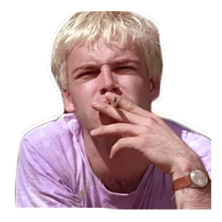 😐 rauchen, zigarette, mann, blond telegram sticker