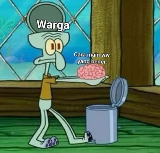 🌟 Warga Cara main ww yang bener carlo, bob l'éponge, dessin animé, mème whatsapp sticker
