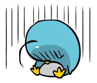 😞 vogel, tier, süß, cartoon, traurig, müde telegram sticker