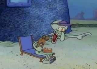 😂 Squidward Spongebob Squarepants сквидвард, спанч боб, мультфильм, патрик, nickelodeon whatsapp sticker