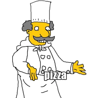 🍕 pizza pizza, nourriture, chef, cuisine, dessin animé, les simpson, italien telegram sticker