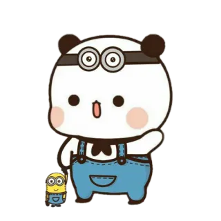 🐼 Panda, Minion, Mignon, Dessin animé, Kawaii, Ours whatsapp sticker