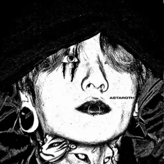 💔 ASTAROTH astaroth, dark, gothic, piercings, emo, punk, art, illustration telegram sticker