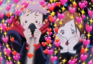 ❤️ Anime, Miłość, Serce, Para, Słodkie, Serca, Uczucie whatsapp sticker