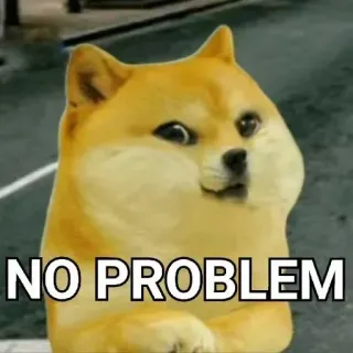 😇 Doge Doge meme NO PROBLEM telegram sticker