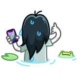 🤙 幽灵, 恐怖, 智能手机, 青蛙, 卡通, 搞笑, 可怕 telegram sticker