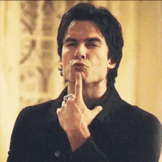 🦇 Damon Salvatore The Vampire Diaries serial TV, wampir, nadprzyrodzone, magia, przystojny, aktor, postać, serial telegram sticker