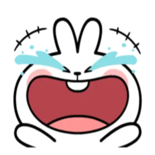 😭 weinen, traurig, Hase, Cartoon, Emotionen, Häschen telegram sticker