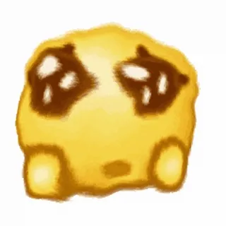 🥺 Blob, Amarillo, Lindo, Triste, Dibujos animados, Emoji telegram sticker