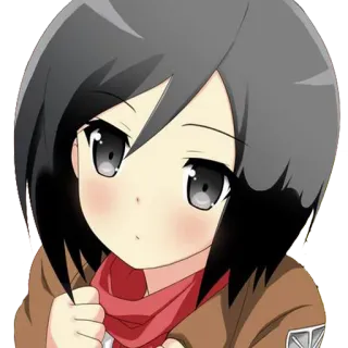 😶 Mikasa Ackerman Attack on Titan Anime, Chibi, Attack on Titan, Mikasa, Cartoon, Soldaat telegram sticker