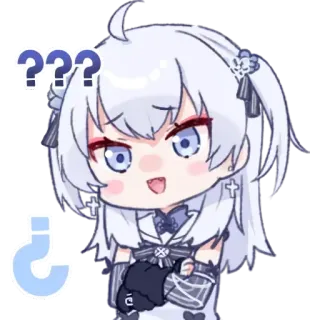 ❓ ??? Frage, verwirrt, Anime, Chibi, Kawaii telegram sticker